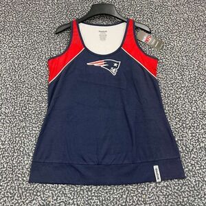 New England Patriots Shirt Women Large Blue Reebok Sleeveless Top New‎ L